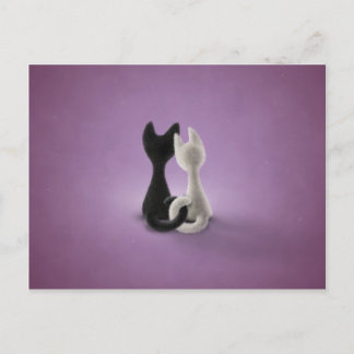 Black Cat White Cat (Colour 4) Postcard