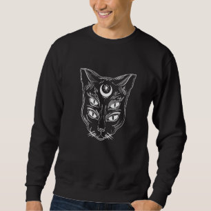 Black Cat Wiccan Moon Pagan Occult Gothic Witch Ha Sweatshirt