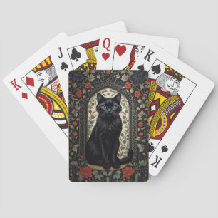 Black Cat William Morris Inspired Playing Cards