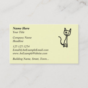 Black Cat, Winking. Business Card