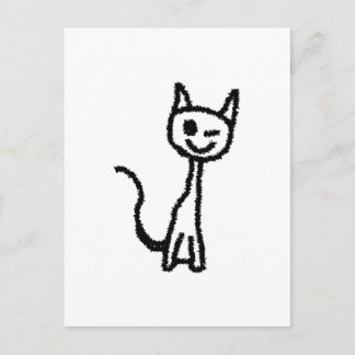 Black Cat, Winking. Postcard