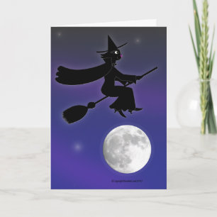 Black Cat Witch Card