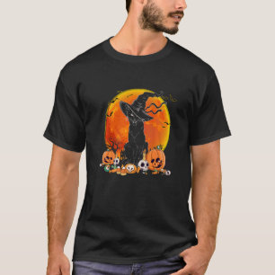 Black Cat Witch Full Moon Vintage Halloween Men Wo T-Shirt