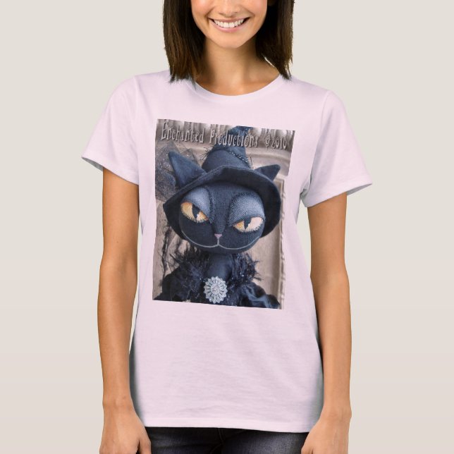 Black Cat Witch T-Shirt (Front)
