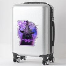 Black cat with a purple aura