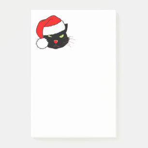 Black Cat with a Santa Hat Post-it Notes