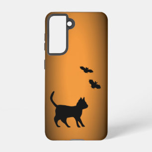 Black Cat with Bat Samsung Galaxy Case