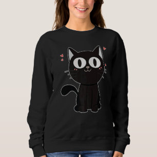 Black Cat With Big Eyes Sweatshirt