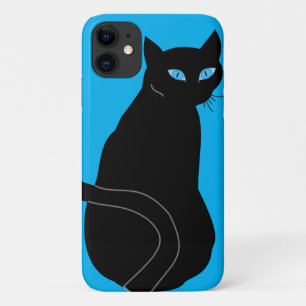 Black Cat With Blue Eyes iPhone Case