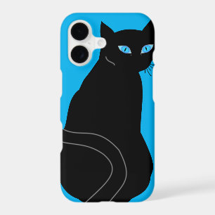 Black Cat With Blue Eyes iPhone Case