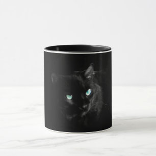 Black Cat with Blue Eyes Mug