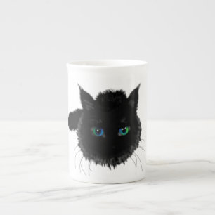 Black Cat with Blue Green Eyes Mug Gift