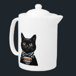 Black Cat With Bow Tie<br><div class="desc">Black Cat With Bow Tie teapot</div>