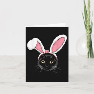 Black Cat With Bunny Ears Cute Easter Girls Kids C Card