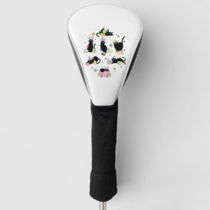 Black Cat with Bunny Eggs Happy Easter Day Matchin Golf Head Cover