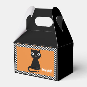 Black Cat with Curled Tail Halloween Favour Box