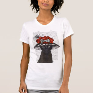 Black Cat with Fabulous Hat T-Shirt