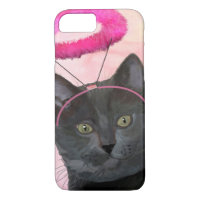 Black Cat With Pink Angel Halo