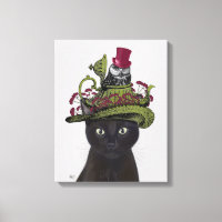 Black Cat with Teapot and Owl 2