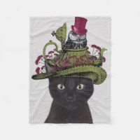 Black Cat with Teapot and Owl