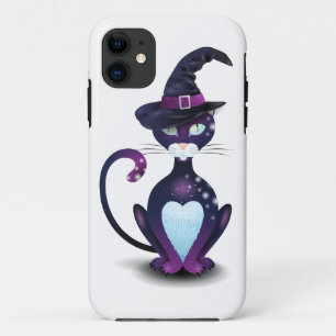 Black cat with witch's hat Case-Mate iPhone case