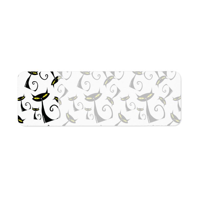 Black Cat with Yellow Eyes Halloween Pattern (Front)