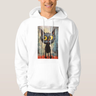 Black Cat With Yellow Eyes   Hoodie