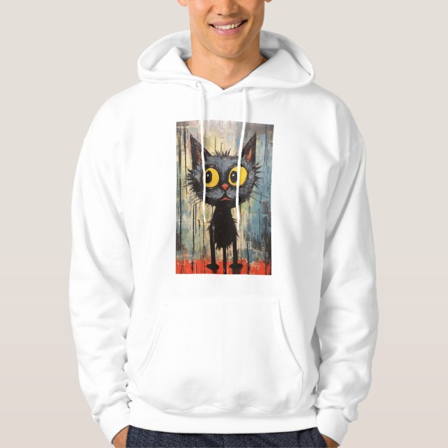 Black Cat With Yellow Eyes   Hoodie (Front)