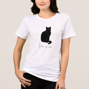 Black Cat With Yellow Eyes Tri-Blend Shirt