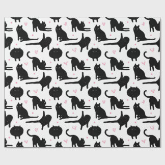Black cat wrapping paper