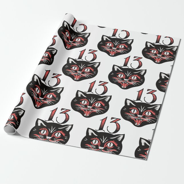 Black Cat Wrapping Paper (Unrolled)