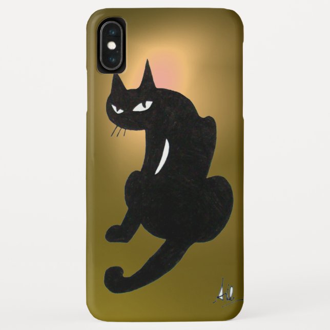 BLACK CAT yellow Case-Mate iPhone Case (Back)