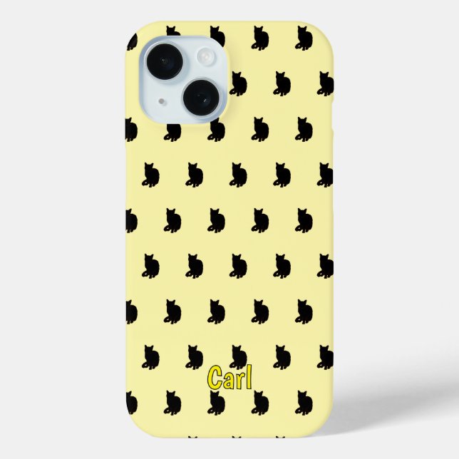 Black Cat (Yellow) Case-Mate iPhone Case (Back)