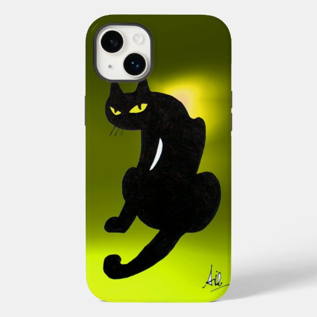 BLACK CAT yellow Case-Mate iPhone Case (Back)