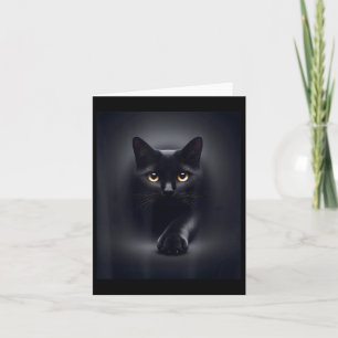 Black Cat Yellow Eyes Card