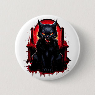 Black Cat Yellow Eyes Cats Angry 6 Cm Round Badge