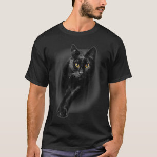 Black Cat Yellow Eyes Cats Ee Gif T-Shirt