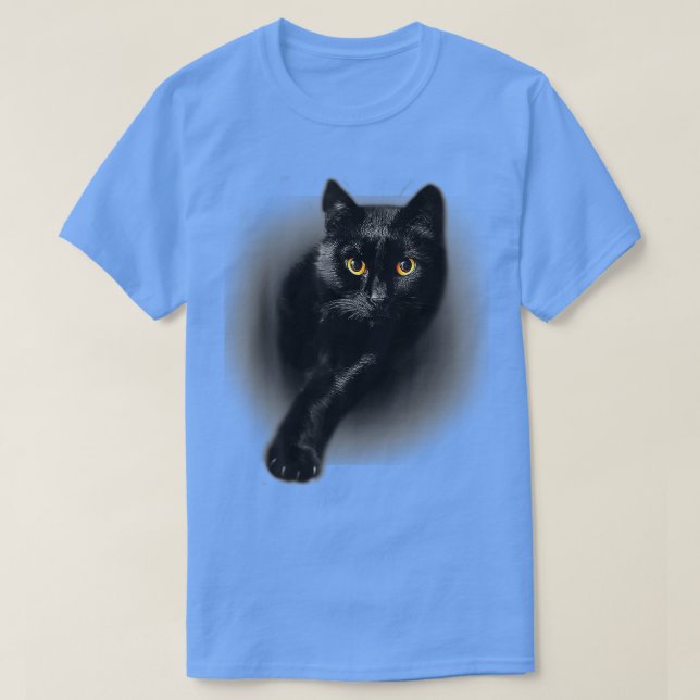 Black Cat Yellow Eyes Cats Ee Gifts  T-Shirt (Design Front)