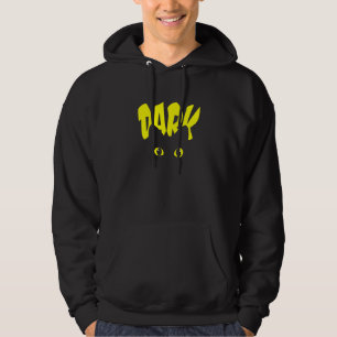 Black Cat Yellow Eyes Dark Cute Simple Cat Hoodie