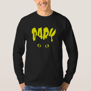 Black Cat Yellow Eyes Dark Cute Simple Cat T-Shirt