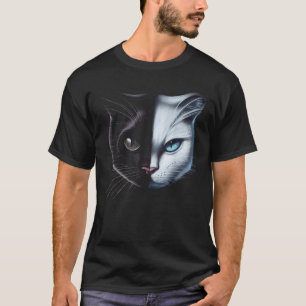 Black Cat Yellow Eyes Kitty Kitten Cat Artwork Cat T-Shirt