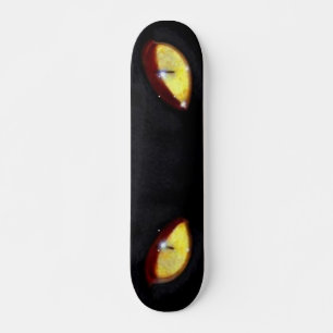 Black Cat Yellow Eyes Skateboard