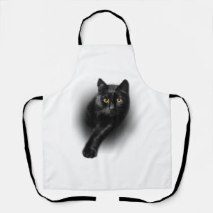 Black Cat Yellow Eyes T-Shirt Cats Tee Apron