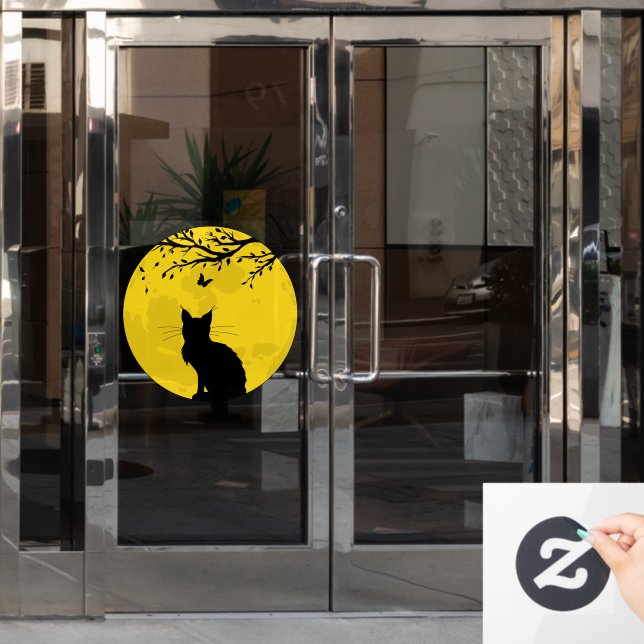 Black Cat Yellow Moon (Office Door)