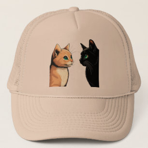 Black Cat Zoning Out - Funny Kitten Meme Trucker Hat