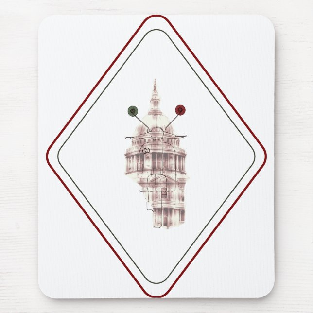 Black Cathedral Vespa Nostalgic Italian Urban Art Mouse Pad (Front)
