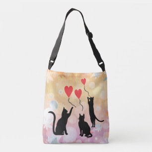 Black Cats And Balloons Crossbody Bag