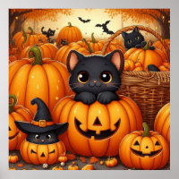 Black Cats and Jack-O-Lanterns