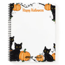 Black cats and Pumpkin Happy Halloween