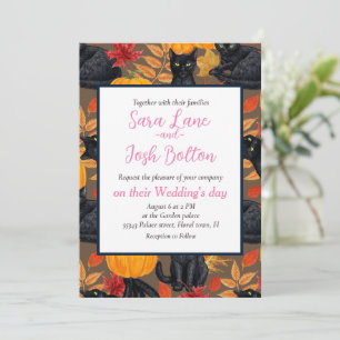 Black cats and pumpkins 2 invitation